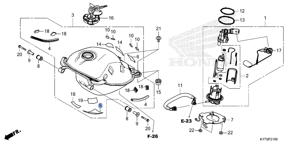 Honda OEM part 17519-K1B-T00