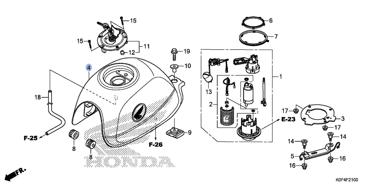 Honda OEM part 17520-K0F-T00ZG