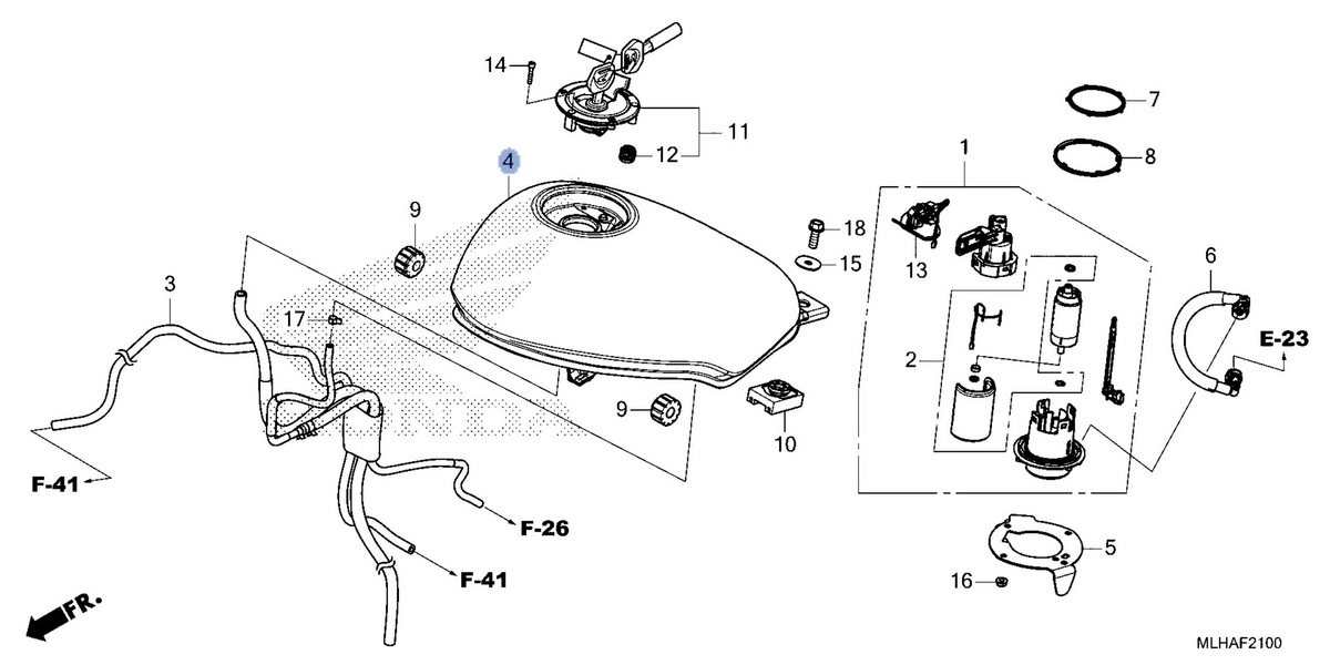 Honda OEM part 17520-K2Y-J40ZD