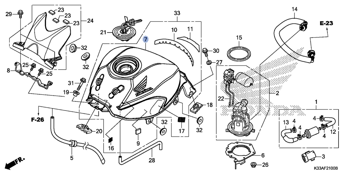 Honda OEM part 17520-K33-700ZB