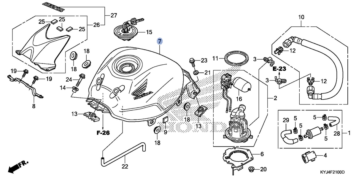 Honda OEM part 17520-KYJ-E20ZD