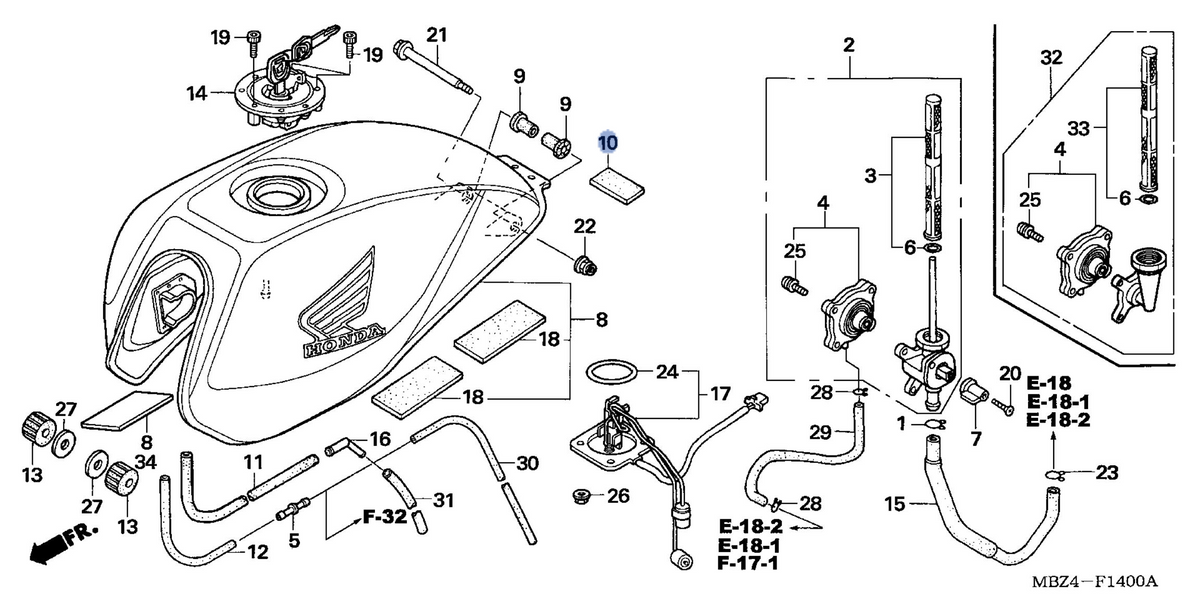 Honda OEM part 17520-MBZ-K00