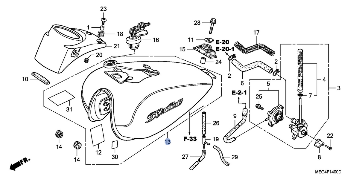 Honda OEM part 17520-MEG-711ZB
