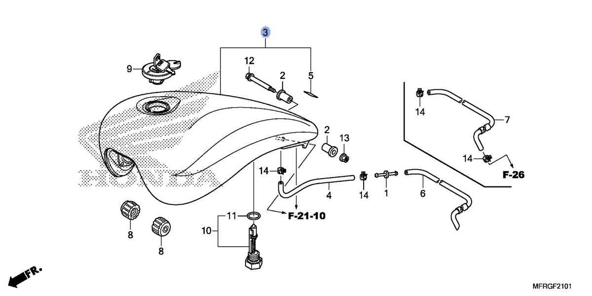 Honda OEM part 17520-MFR-670ZA