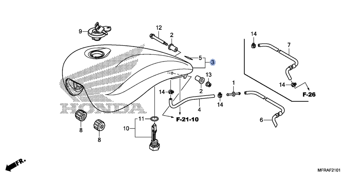 Honda OEM part 17520-MFR-670ZB