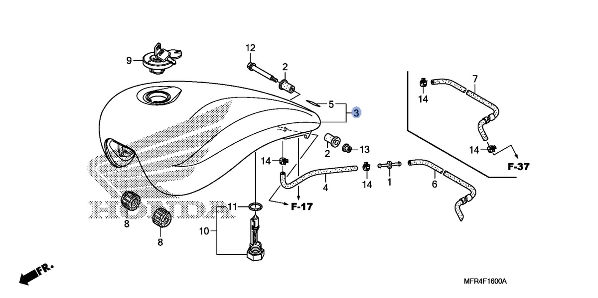 Honda OEM part 17520-MFR-670ZH