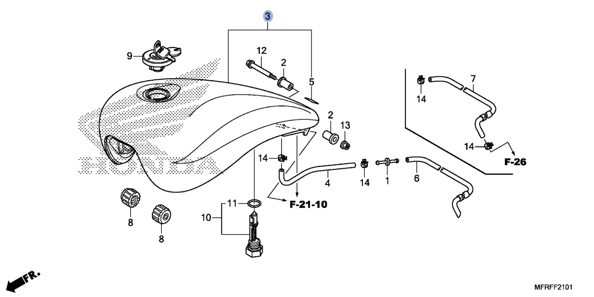 Honda OEM part 17520-MFR-670ZM