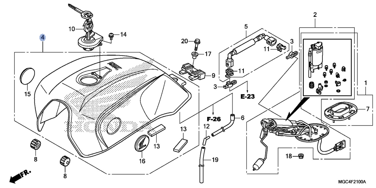Honda OEM part 17520-MGC-920ZB