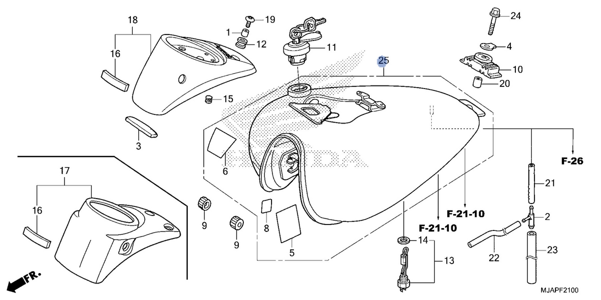 Honda OEM part 17520-MJA-AT0ZB