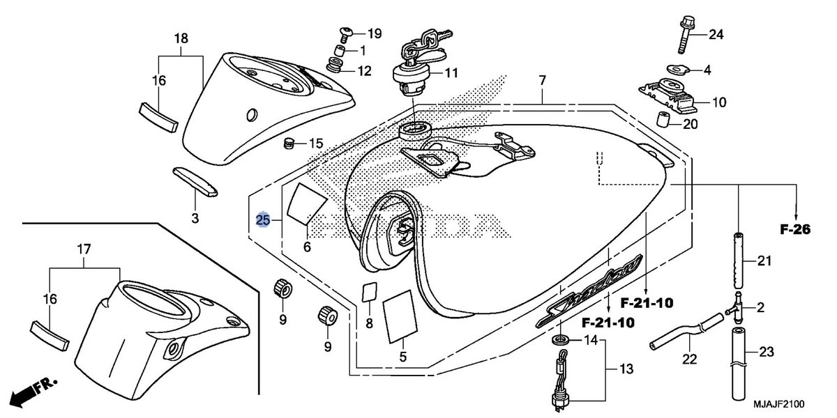 Honda OEM part 17520-MJA-H70ZB