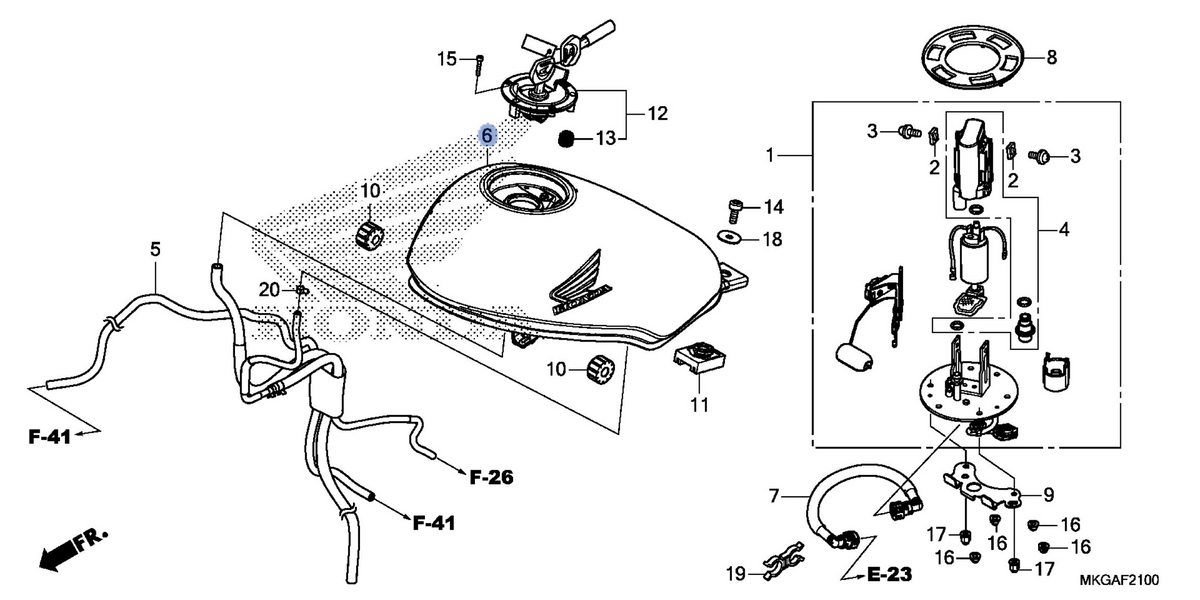 Honda OEM part 17520-MKG-T00ZB