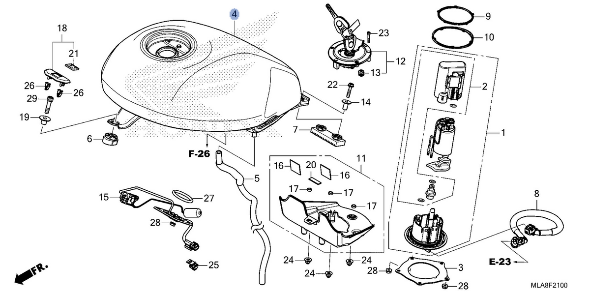 Honda OEM part 17520-MLA-A40ZB