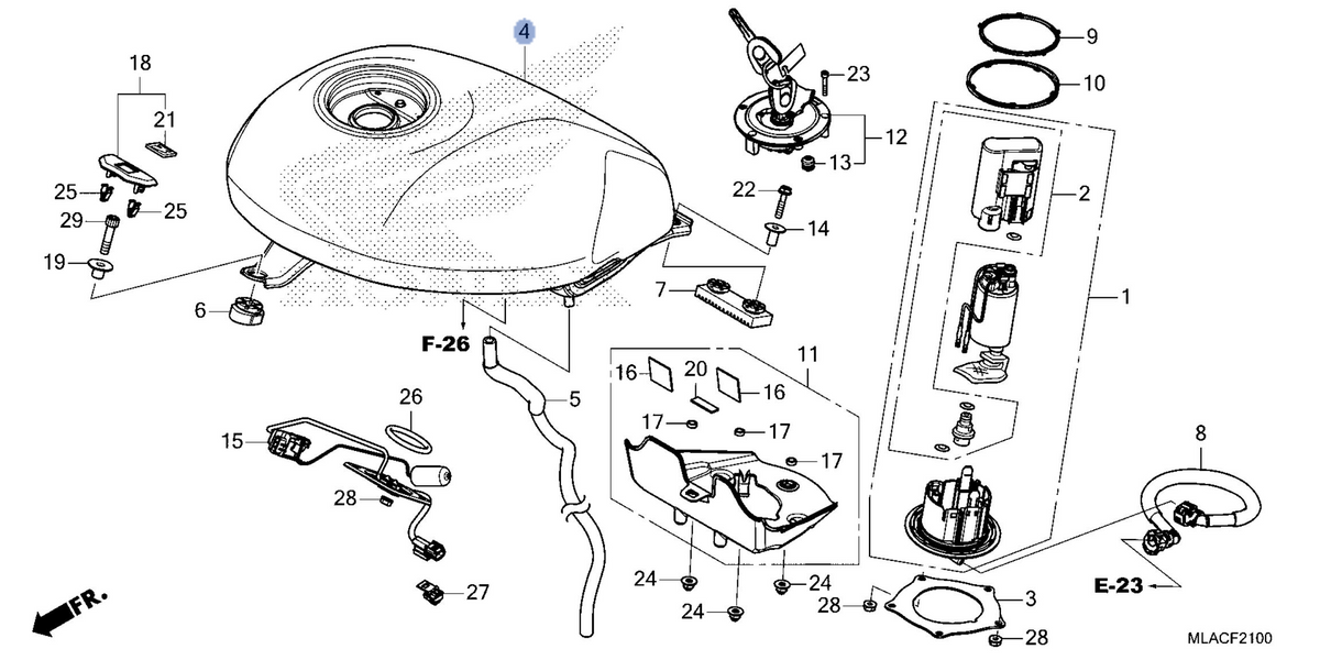 Honda OEM part 17520-MLA-AA0ZB