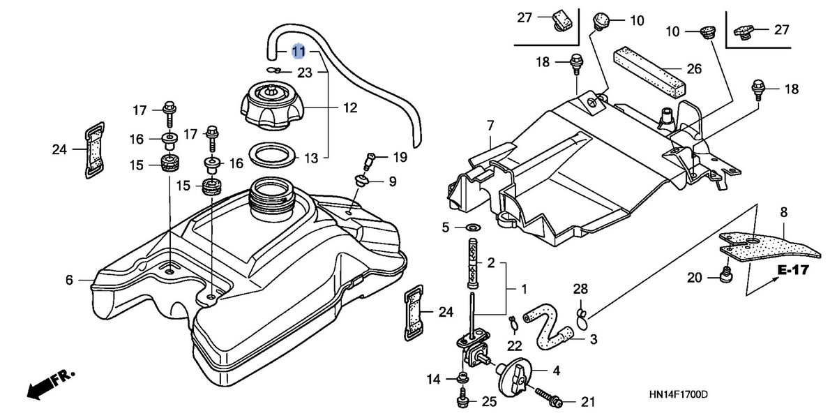 Honda OEM part 17521-HN1-000