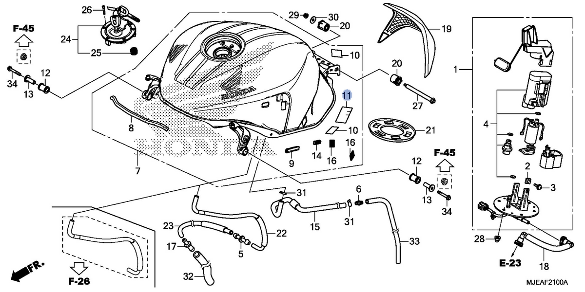 Honda OEM part 17521-MJE-D00