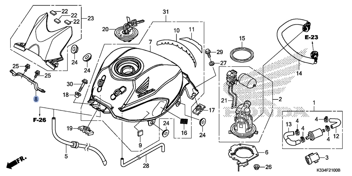 Honda OEM part 17522-K33-D00