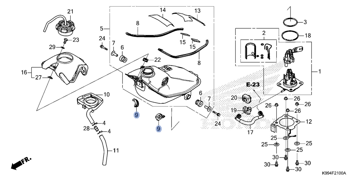 Honda OEM part 17522-K99-A00