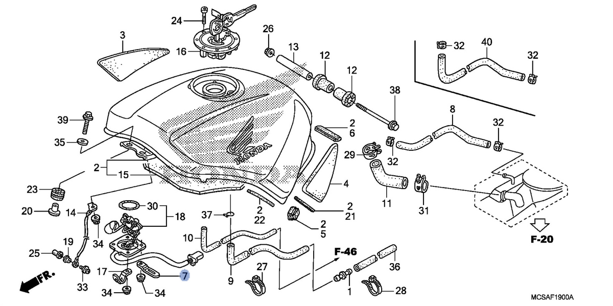 Honda OEM part 17522-MCW-D00