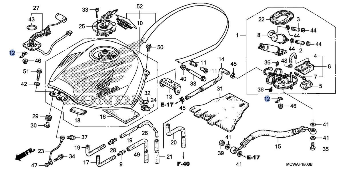 Honda OEM part 17522-MCW-H00