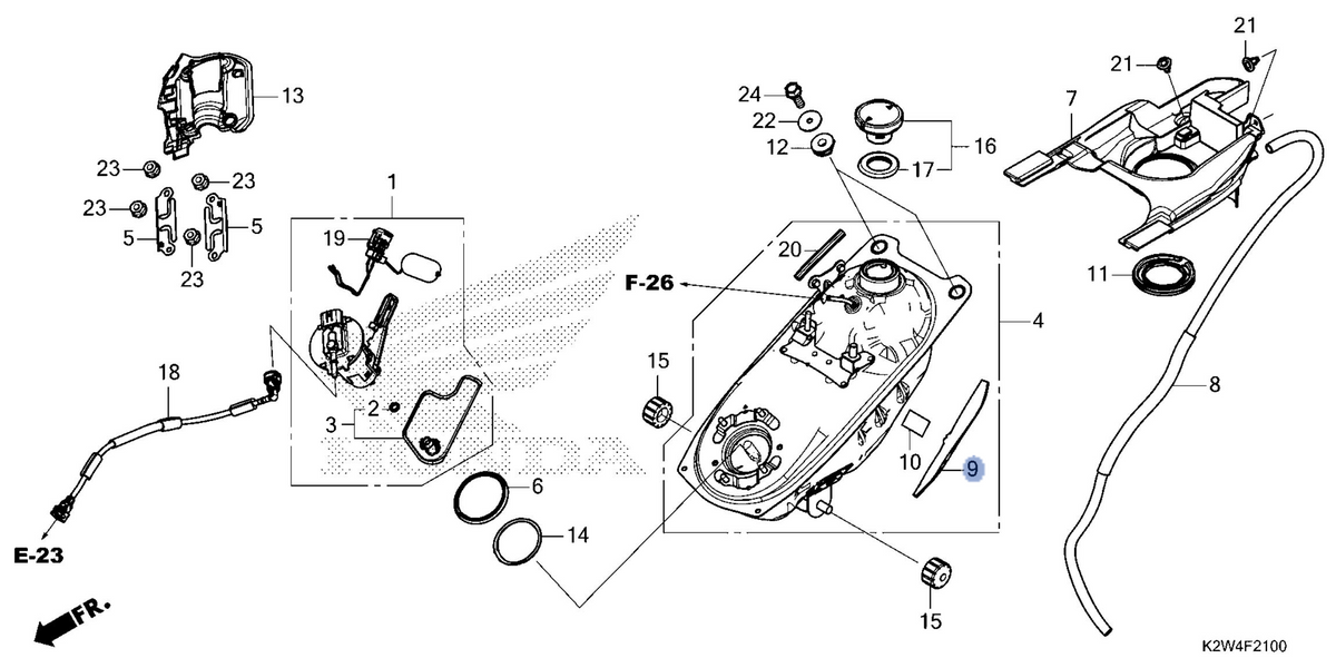Honda OEM part 17523-K2W-J10
