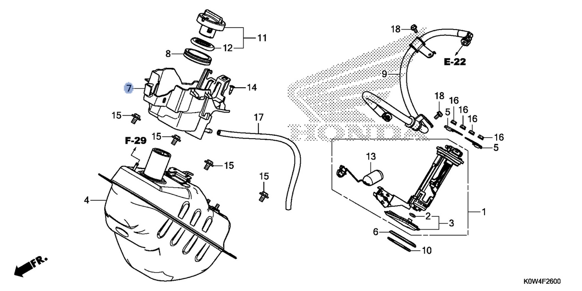 Honda OEM part 17525-K0W-N00