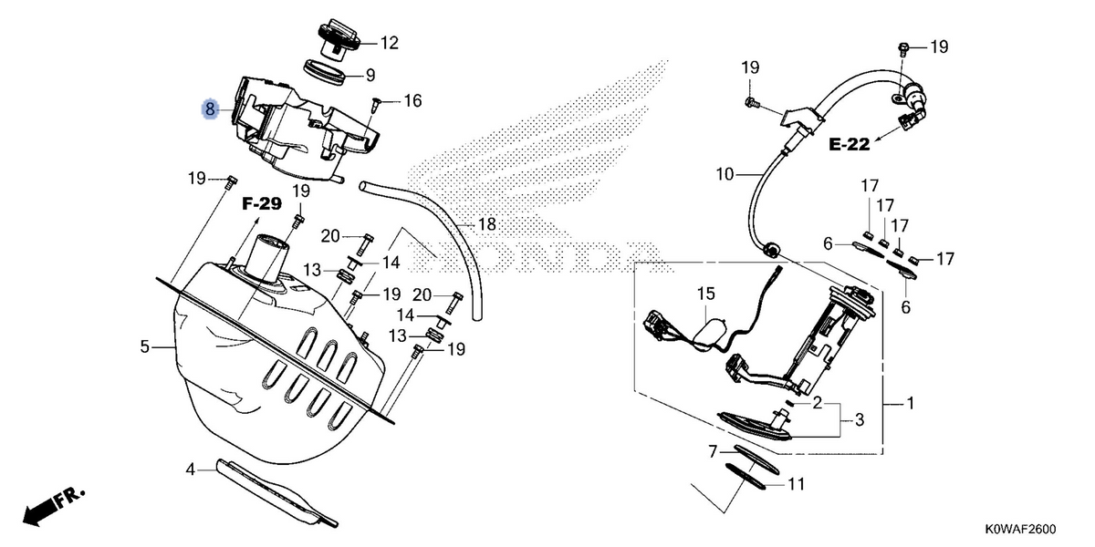 Honda OEM part 17525-K0W-NA0
