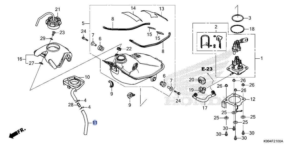 Honda OEM part 17525-K99-A00