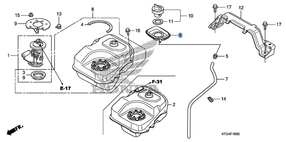 Honda OEM part 17525-KTZ-D00