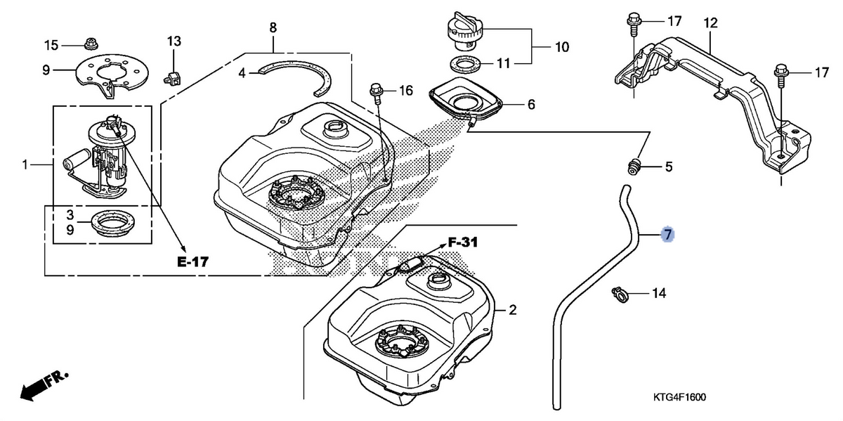 Honda OEM part 17526-KTF-640