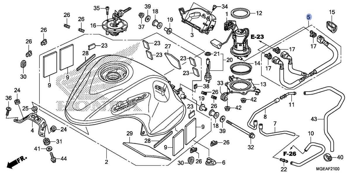Honda OEM part 17526-MGE-003