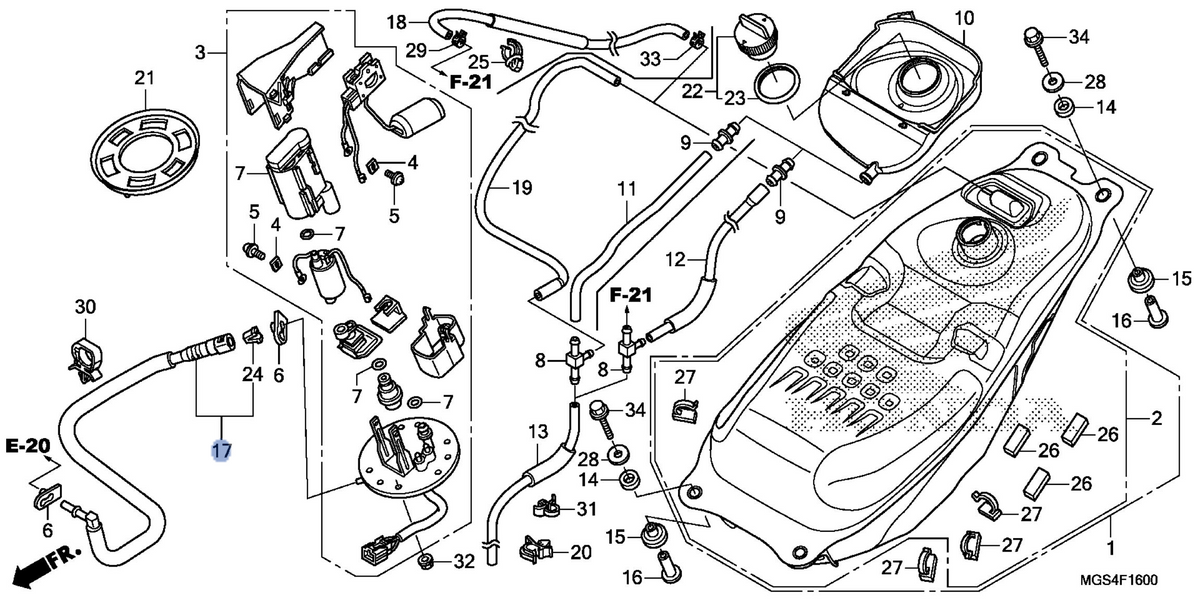 Honda OEM part 17526-MGS-D31