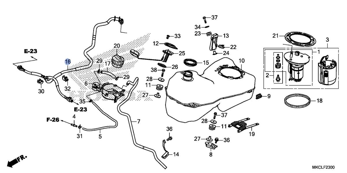 Honda OEM part 17526-MKC-A01
