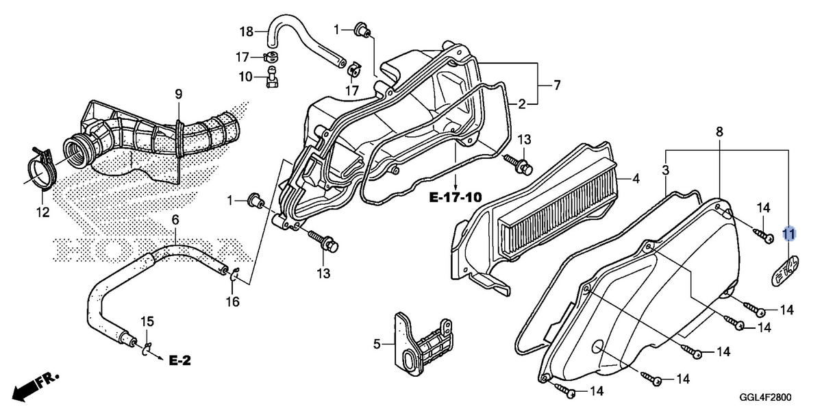 Honda OEM part 17528-GFC-770
