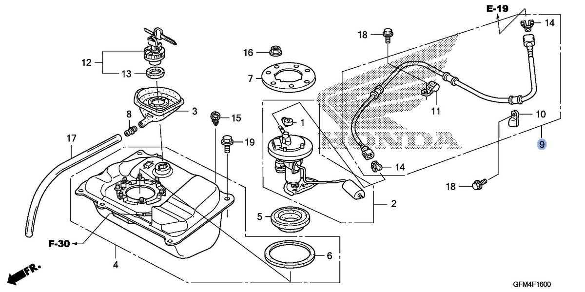 Honda OEM part 17528-GFM-K00