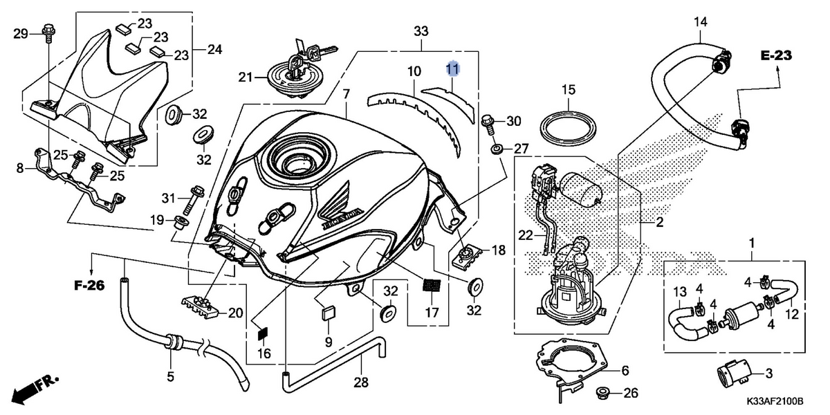 Honda OEM part 17528-KYJ-710