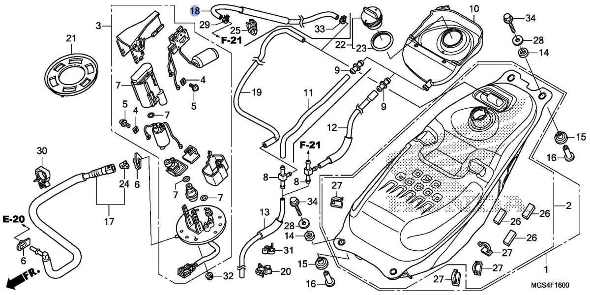 Honda OEM part 17530-MGS-A30