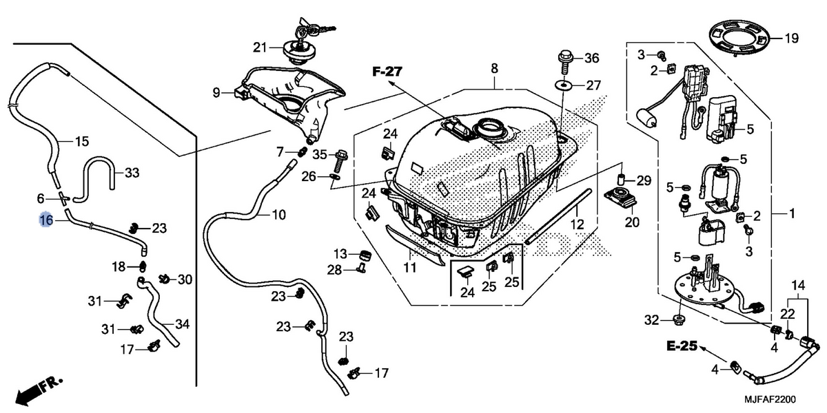 Honda OEM part 17531-MJF-M00