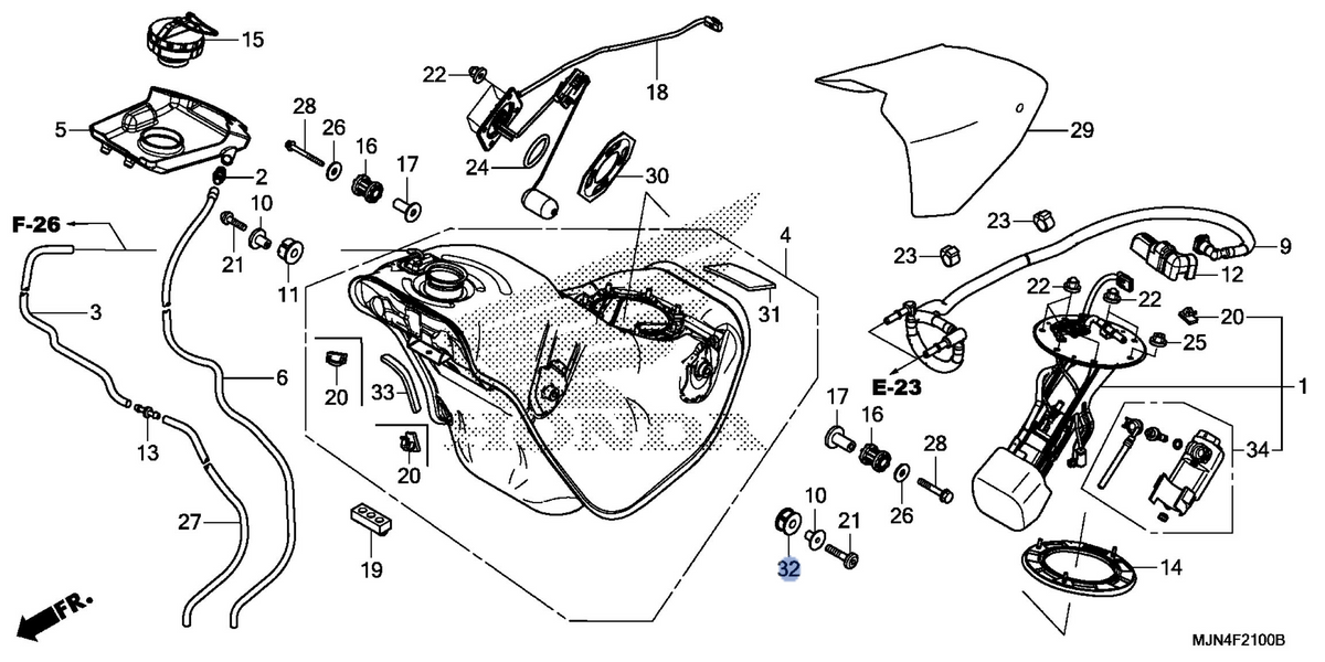 Honda OEM part 17533-MFL-000