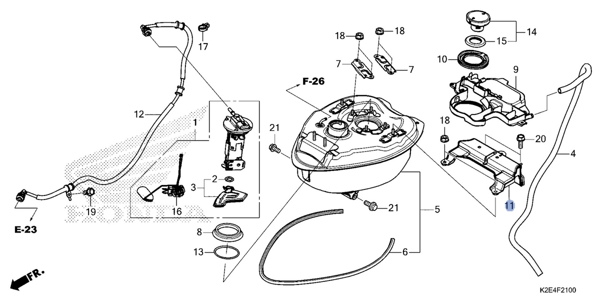 Honda OEM part 17535-K2E-T00