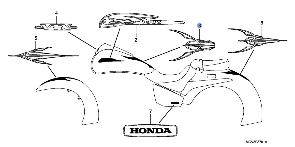 Honda OEM part 17535-MCV-K00ZA