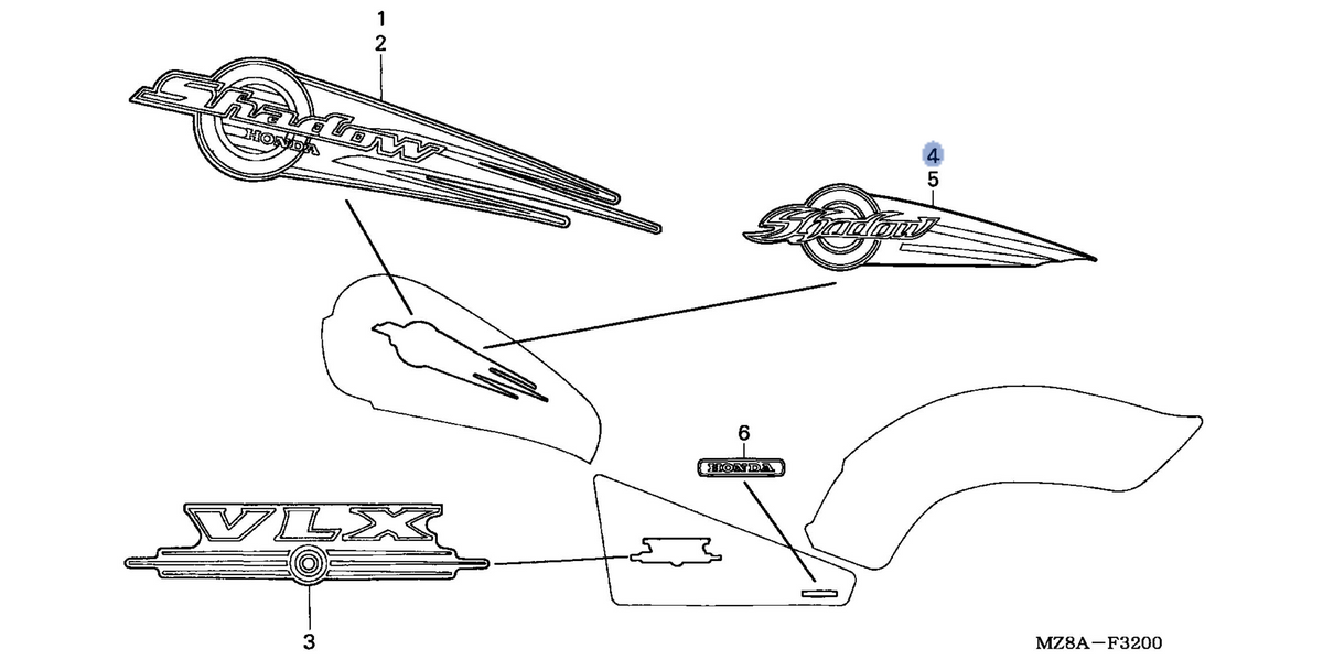 Honda OEM part 17536-MZ8-U70ZC
