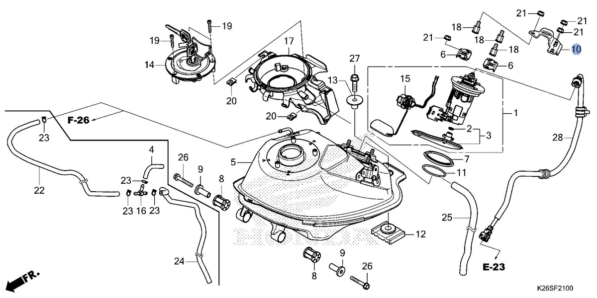 Honda OEM part 17540-K26-G00