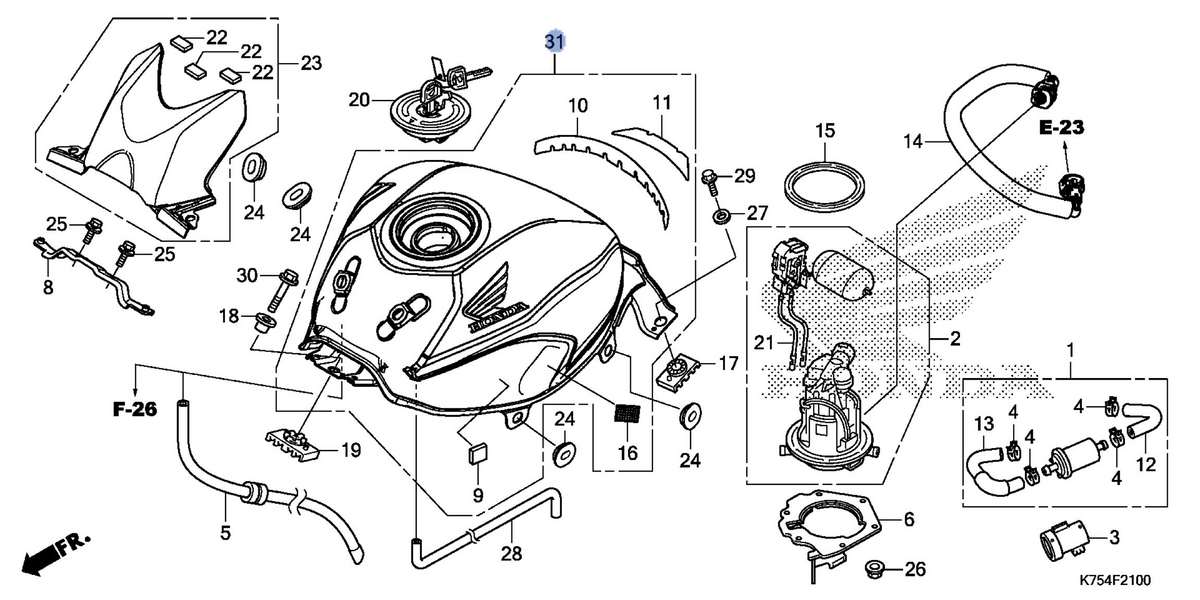 Honda OEM part 17540-K75-LJ0ZB
