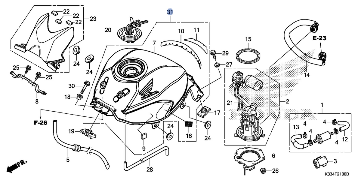 Honda OEM part 17540-K75-TB0ZC
