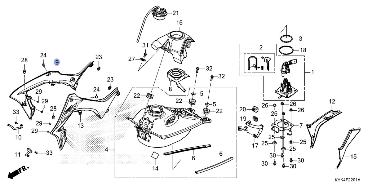 Honda OEM part 17540-KYK-D10ZA