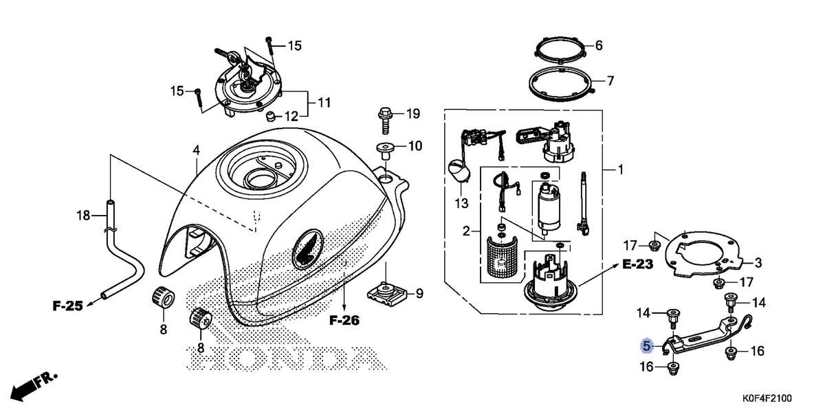 Honda OEM part 17542-K0F-T00
