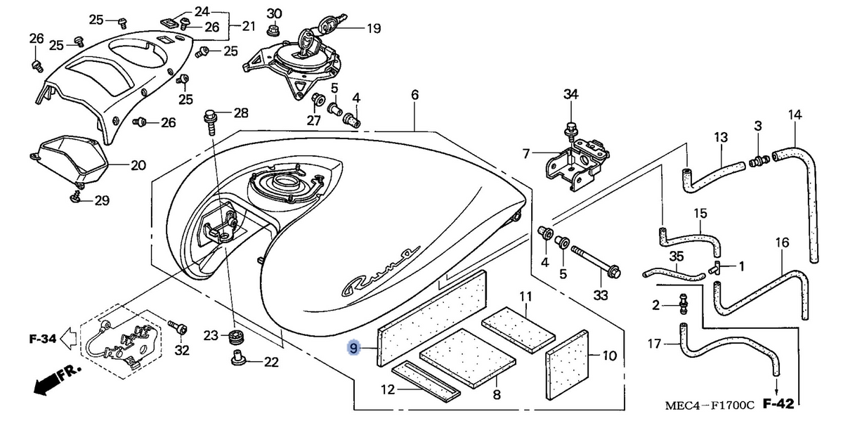 Honda OEM part 17542-MEC-300