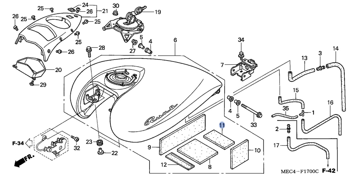 Honda OEM part 17544-MEC-300