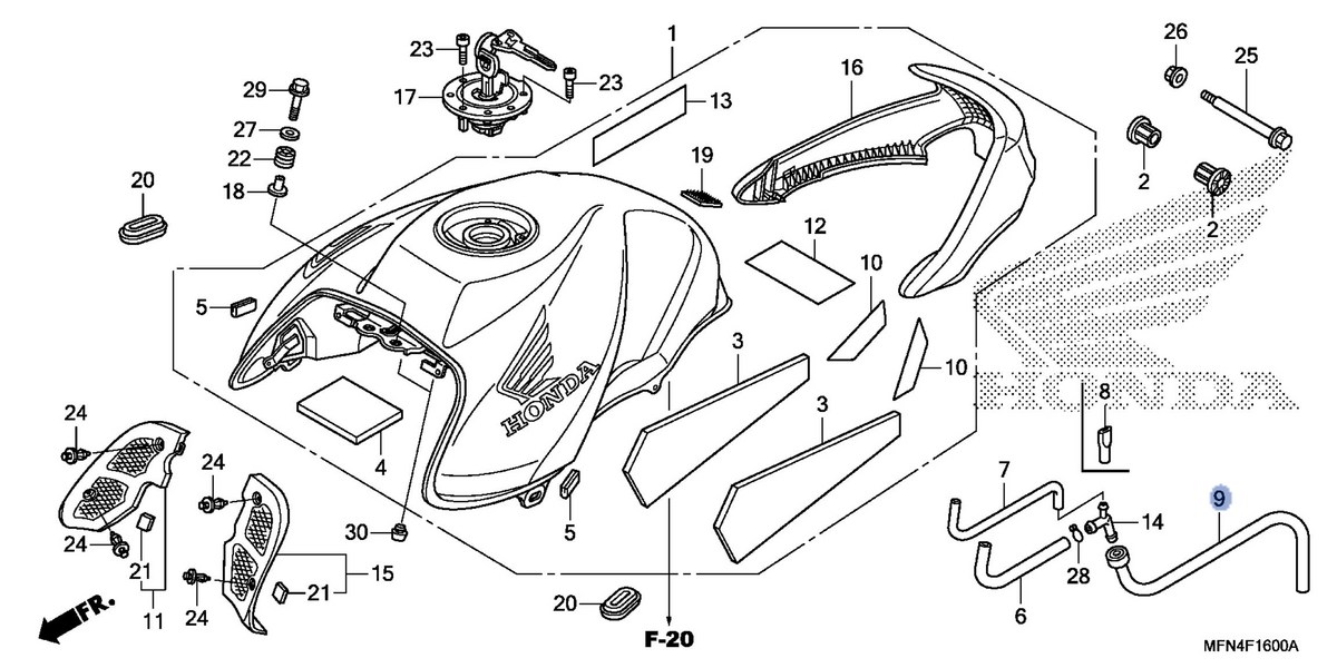 Honda OEM part 17545-MFN-D00