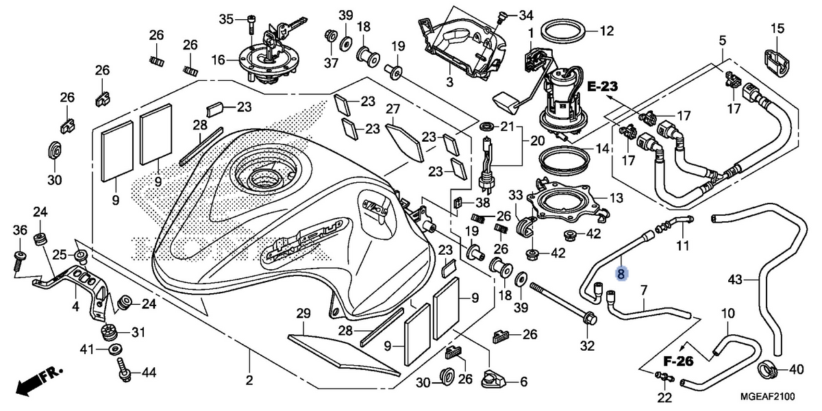 Honda OEM part 17545-MGE-000